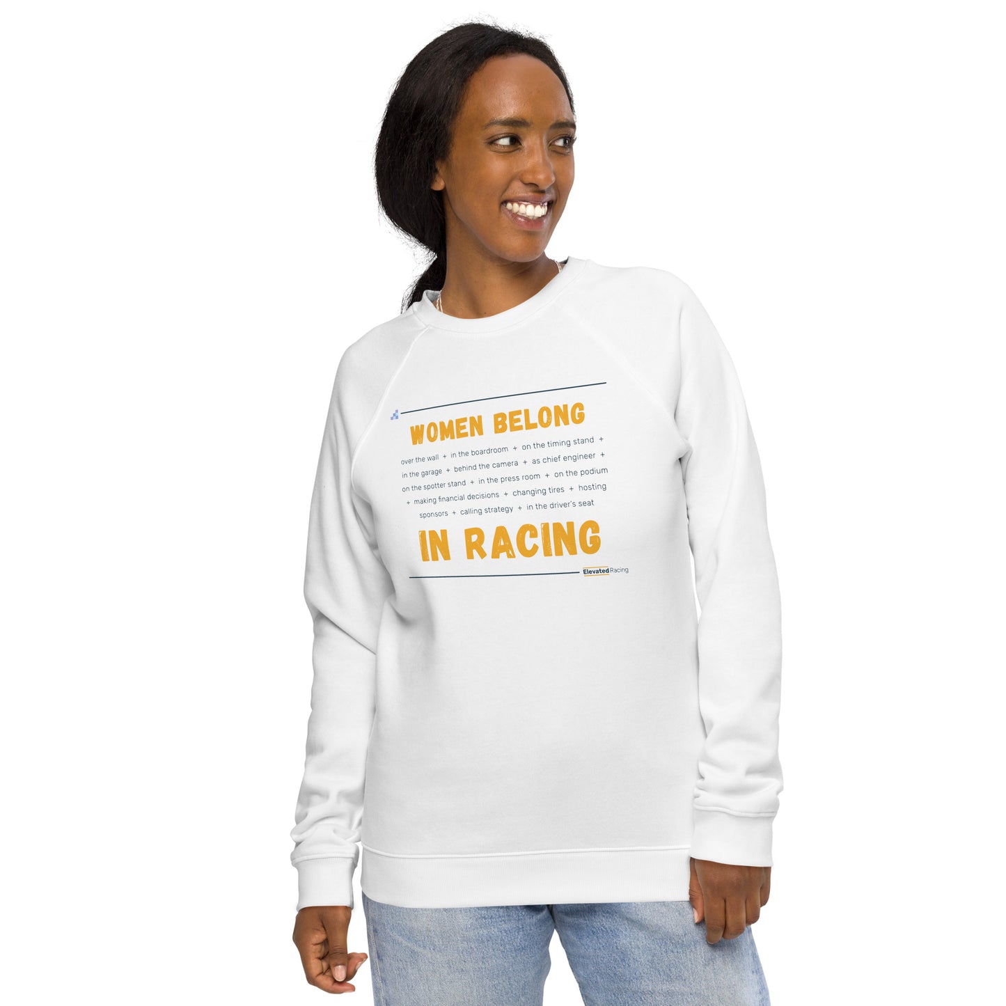 Women Belong In Racing Crew Sweatshirt